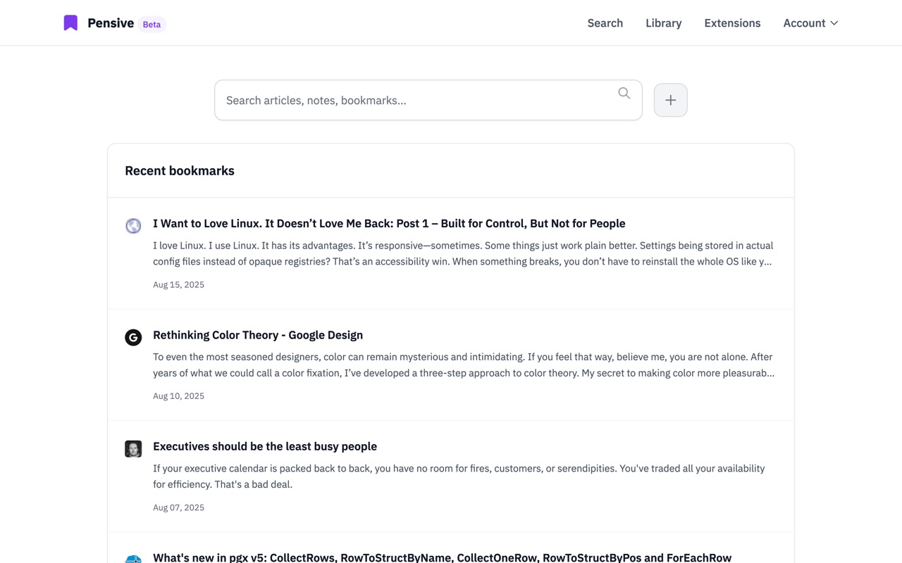 Recent search results showing relevant content